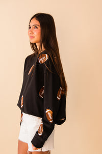 Sequin Football Classic Sweatshirt