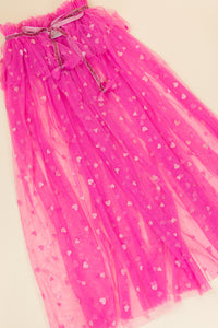 Pink Glitter Heart Valentine's Day Cape