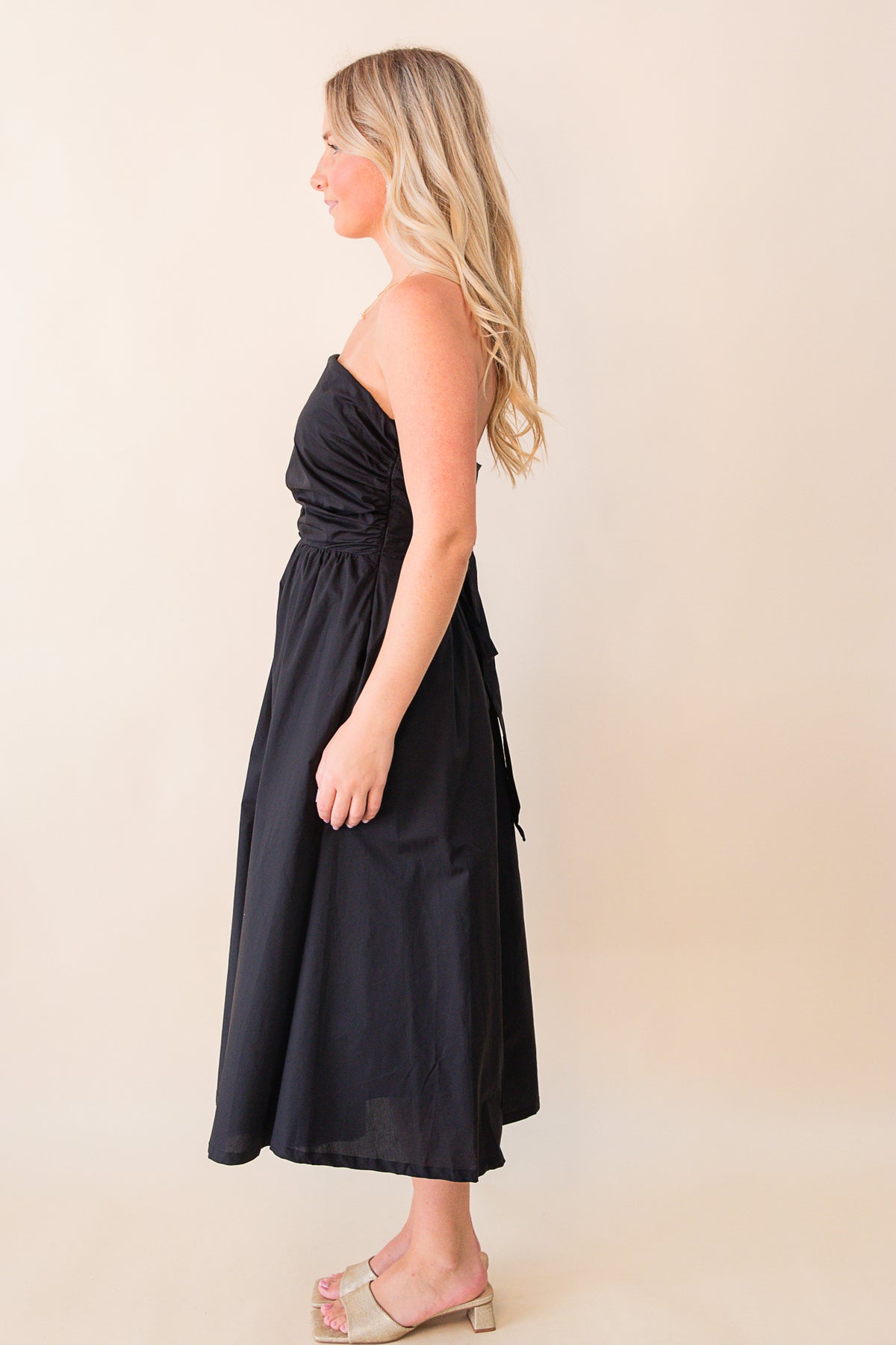 Kate Fit and Flare Back Tie Midi Dress