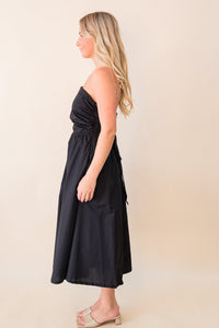 Kate Fit and Flare Back Tie Midi Dress