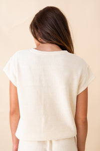 Chenille Short Sleeve Top