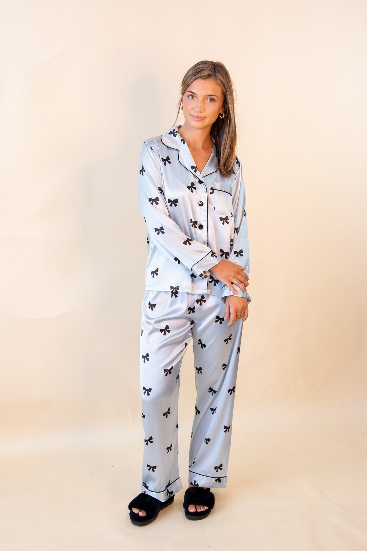 Long Sleeve Bow PJ Set