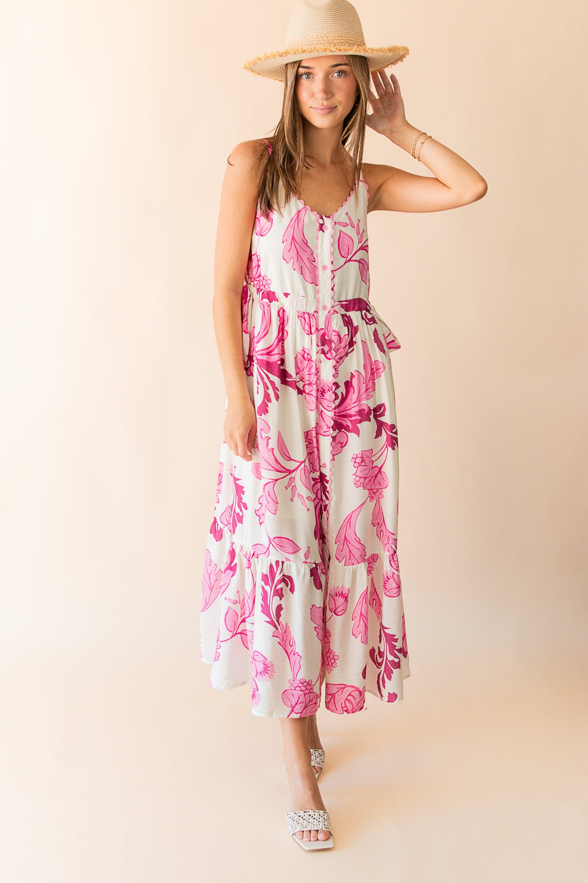 kat printed midi dress MARY KATRATZOU | POPLIN FRUIT PRINTED ROSANNA MIDI DRESS