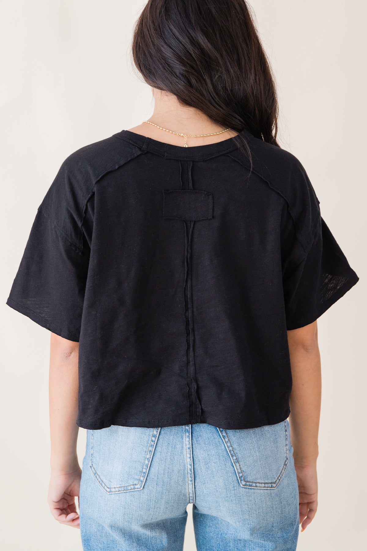 Cotton Short Sleeve Cropped Box Top