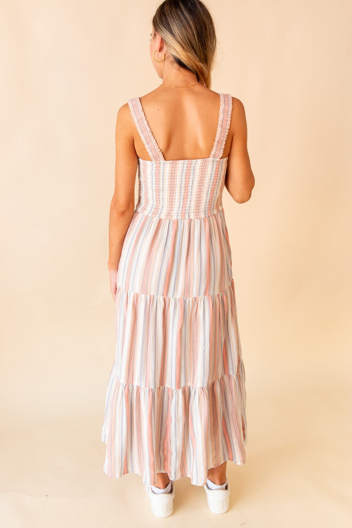 Sadieville Smocked Bodice Striped Maxi Dress