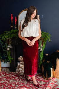 Amour Pleated Bubble Hem Top