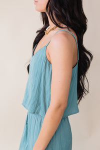 Fiore Crinkle Satin Tank