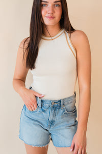 Inez Contrast Neckband Sweater Tank