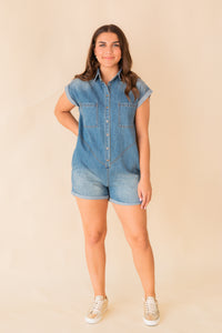 Marci Denim Button Down Romper