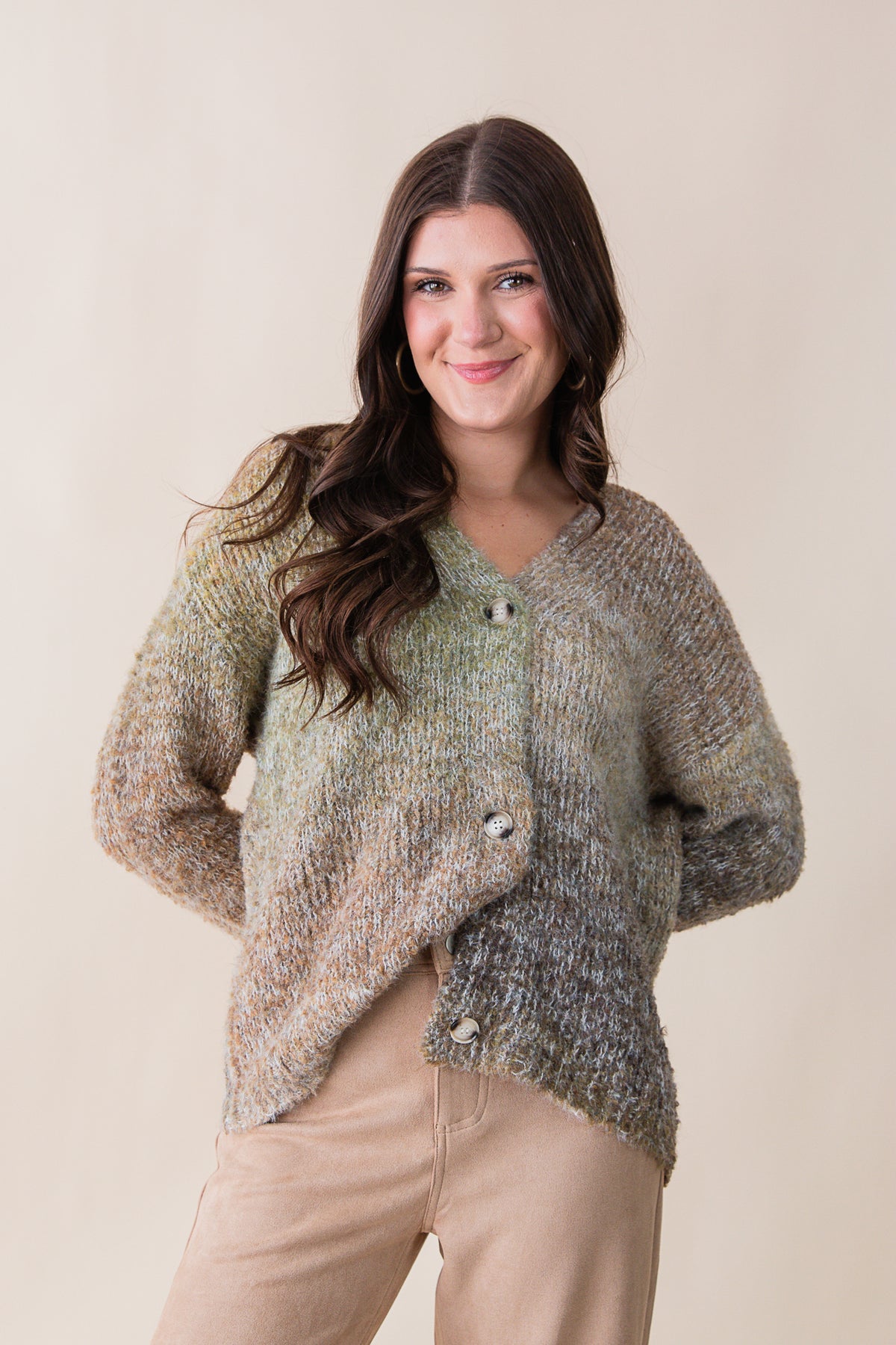 Smiley Ombre Knit Cardigan