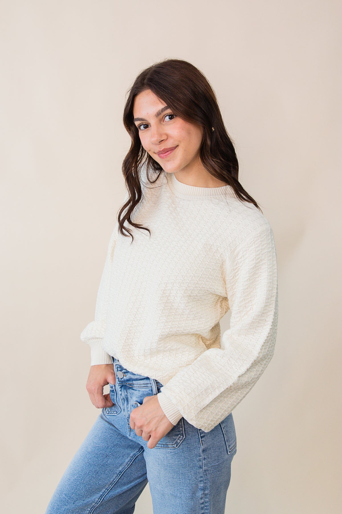 Britney Textured Knit Top