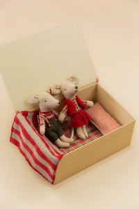 Christmas Twin Mice, Little Sister & Brother in Book