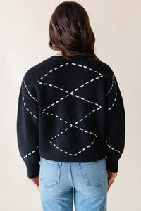 Guest List Contrast Stitch Sweater