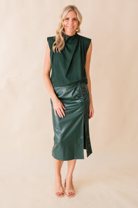 Adrianna Ruched Midi Skirt