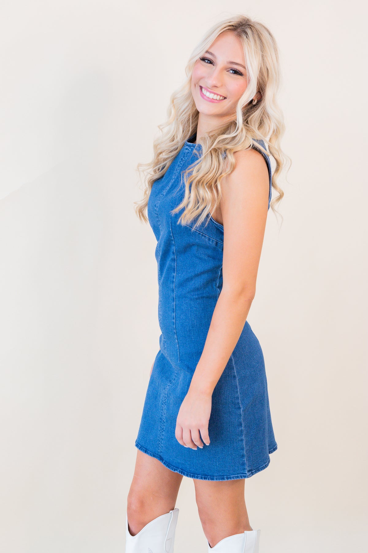 Liza Denim Sleeveless Bodycon Dress