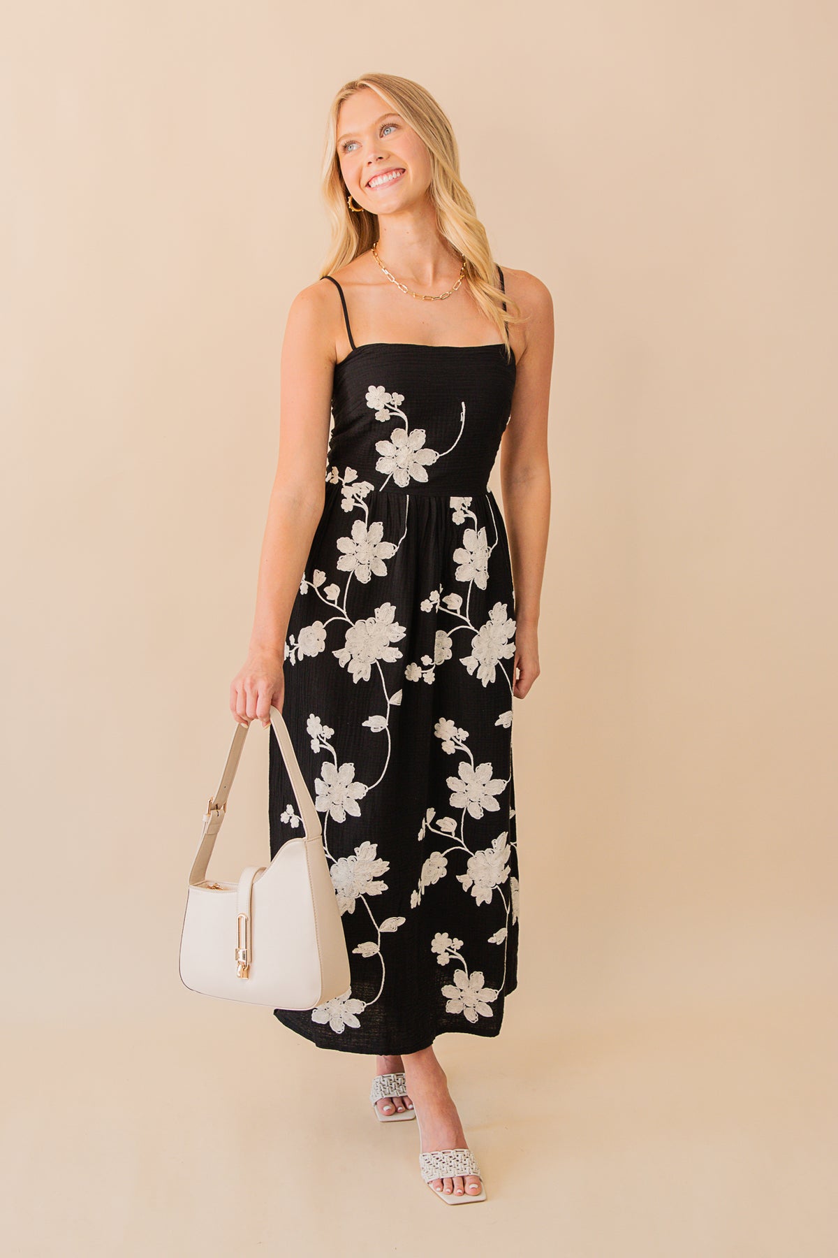 Gracie Embroidered Midi Dress