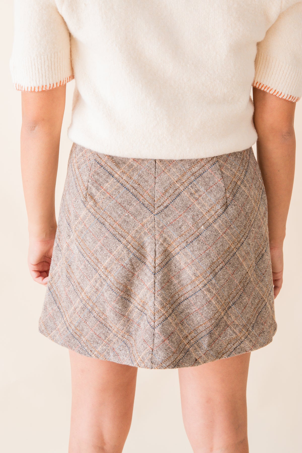 Harmony Herringbone Mini Skirt