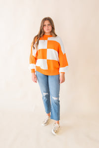 Best Behavior Checkered Sweater Top