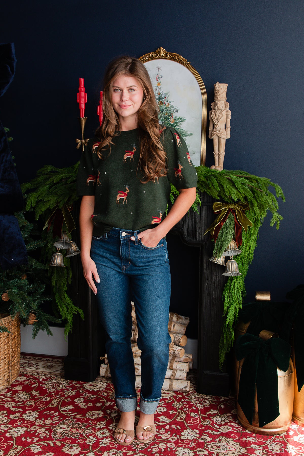 Tatum Reindeer Sweater Top