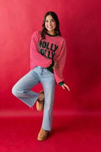 Holly Jolly Stripe Pullover