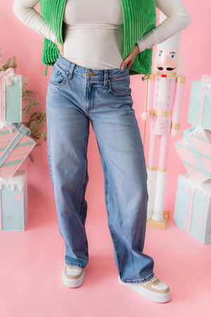 Selena Baggy Low Rise Straight Leg