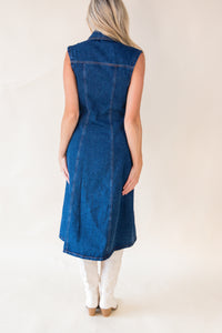 Gussied Up Denim Midi Dress