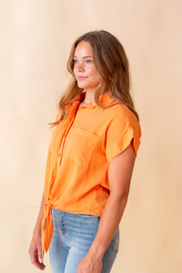 Zuria Button Down Short Sleeve Blouse