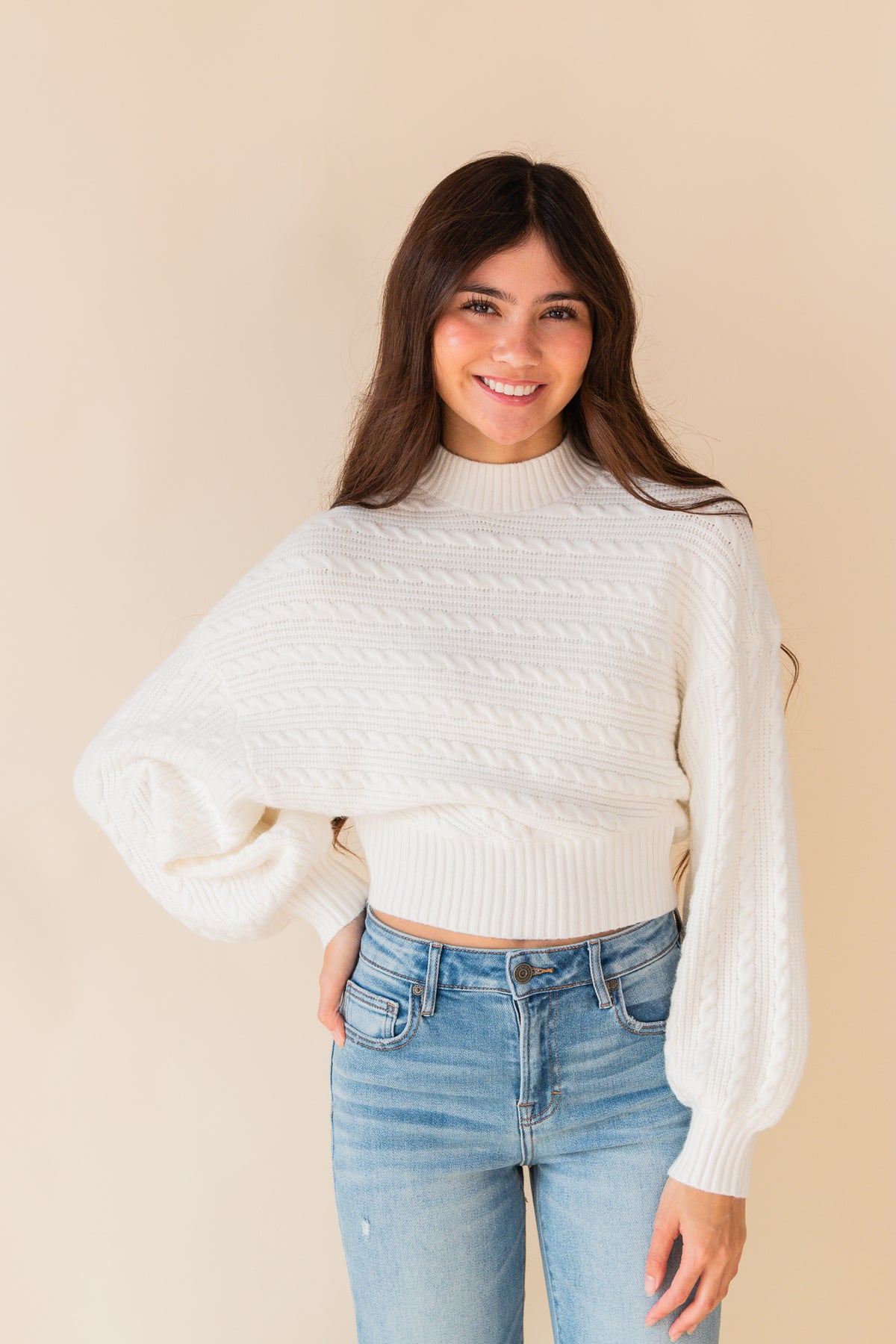 Along the Vines Cable Knit Sweater