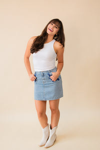 Most Likely Embroidered Denim Skirt