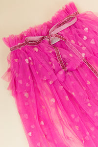 Pink Glitter Heart Valentine's Day Cape