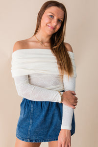 Roadhouse Jacquard Knit Off the Shoulder Top