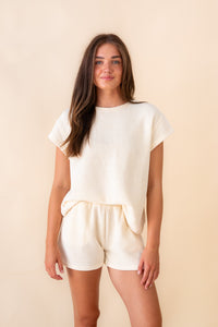 Chenille Short Sleeve Top