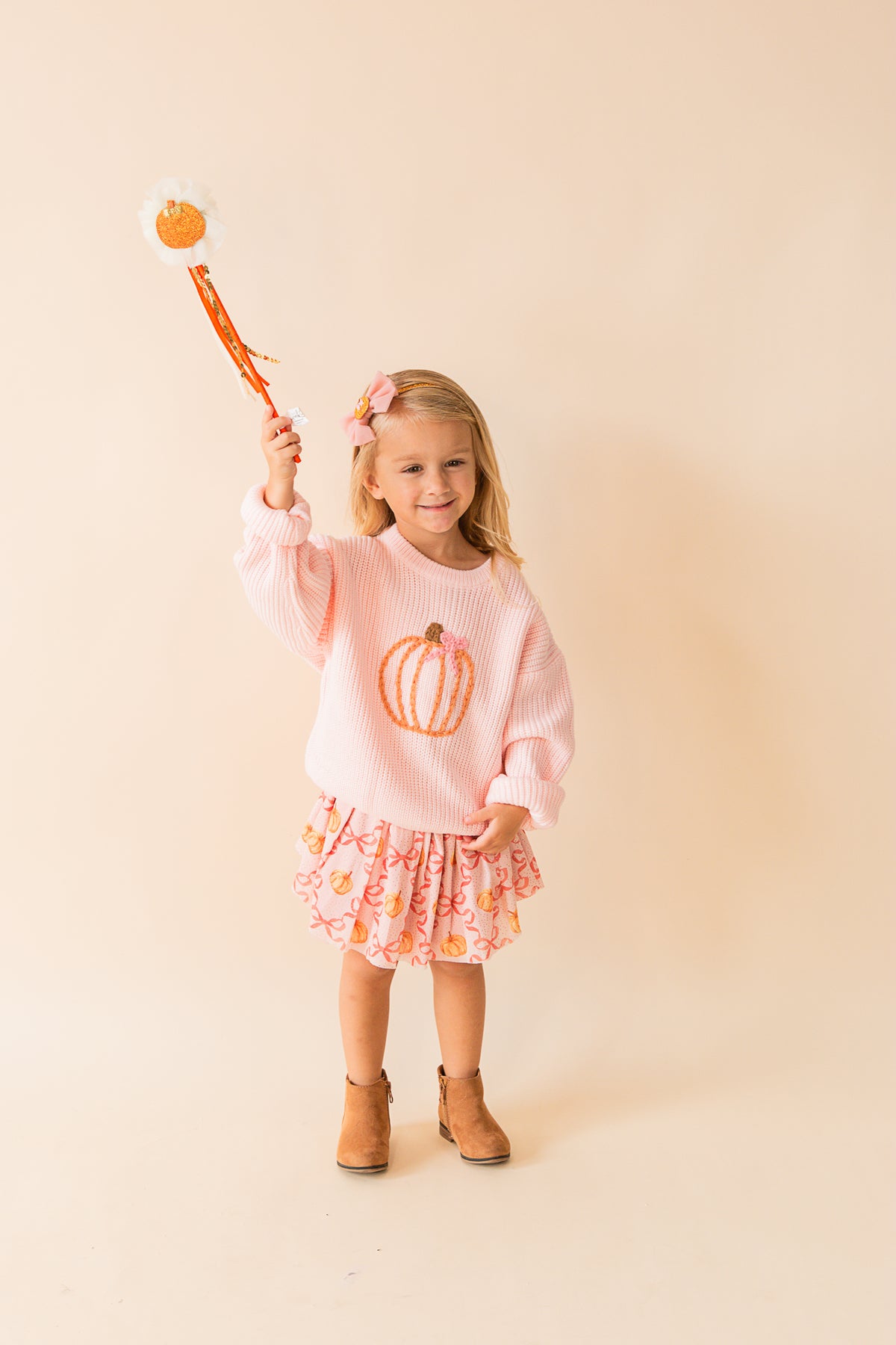 Coquette Pumpkin Knit Sweater