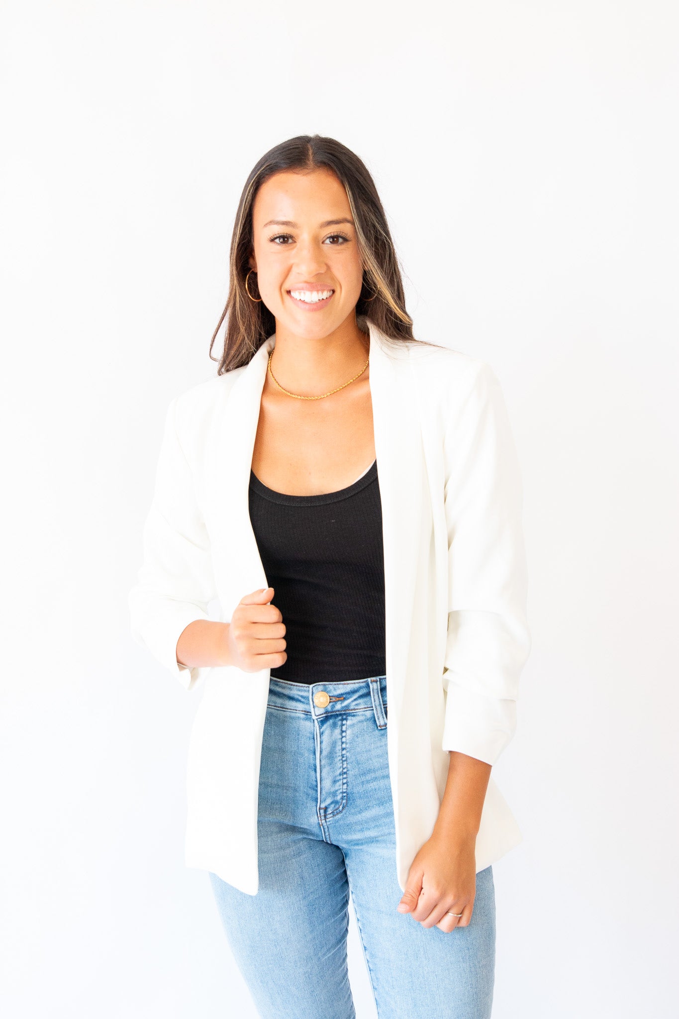 Classic on sale white blazer