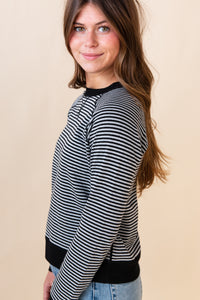 Victoria L/S Reversible Polka Dot Striped Pullover