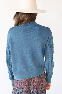 Mayfield Overdyed Cable Knit Sweater