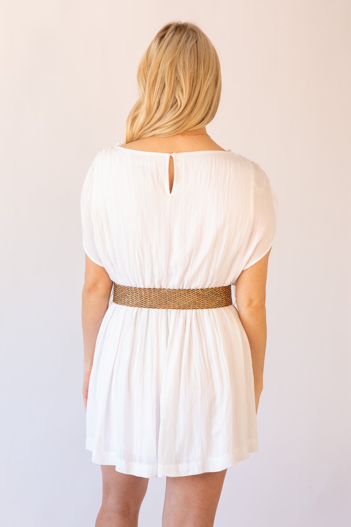 Trip Style Pleated Belted Romper