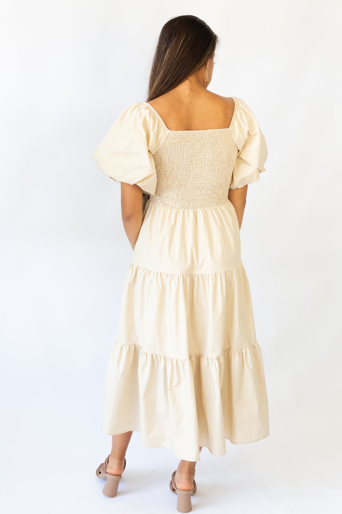 Misty Puff Sleeve Tiered Maxi Dress