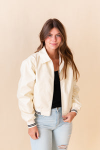 Miranda Vegan Leather Varsity Jacket