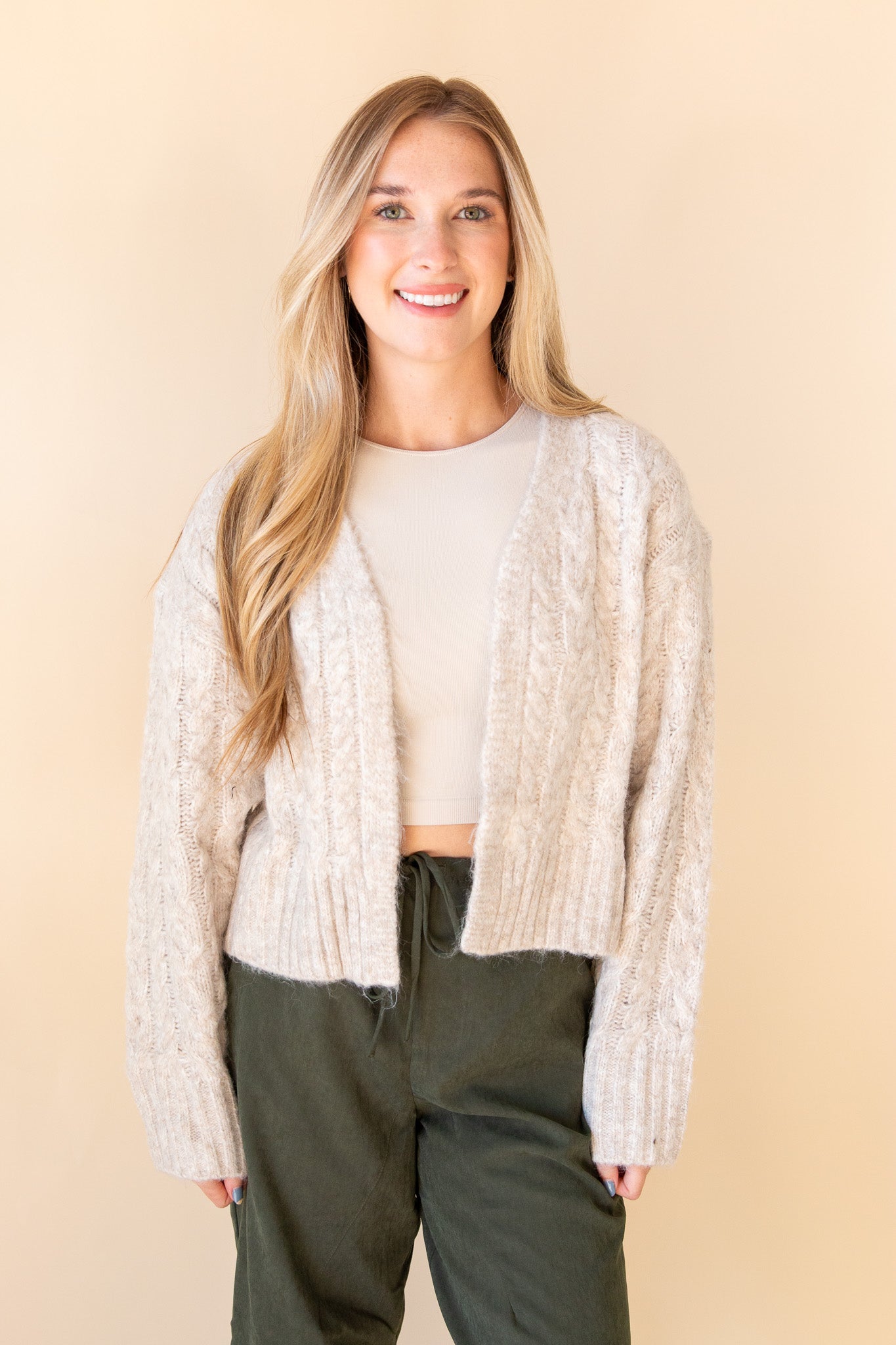 Cropped sale open sweater