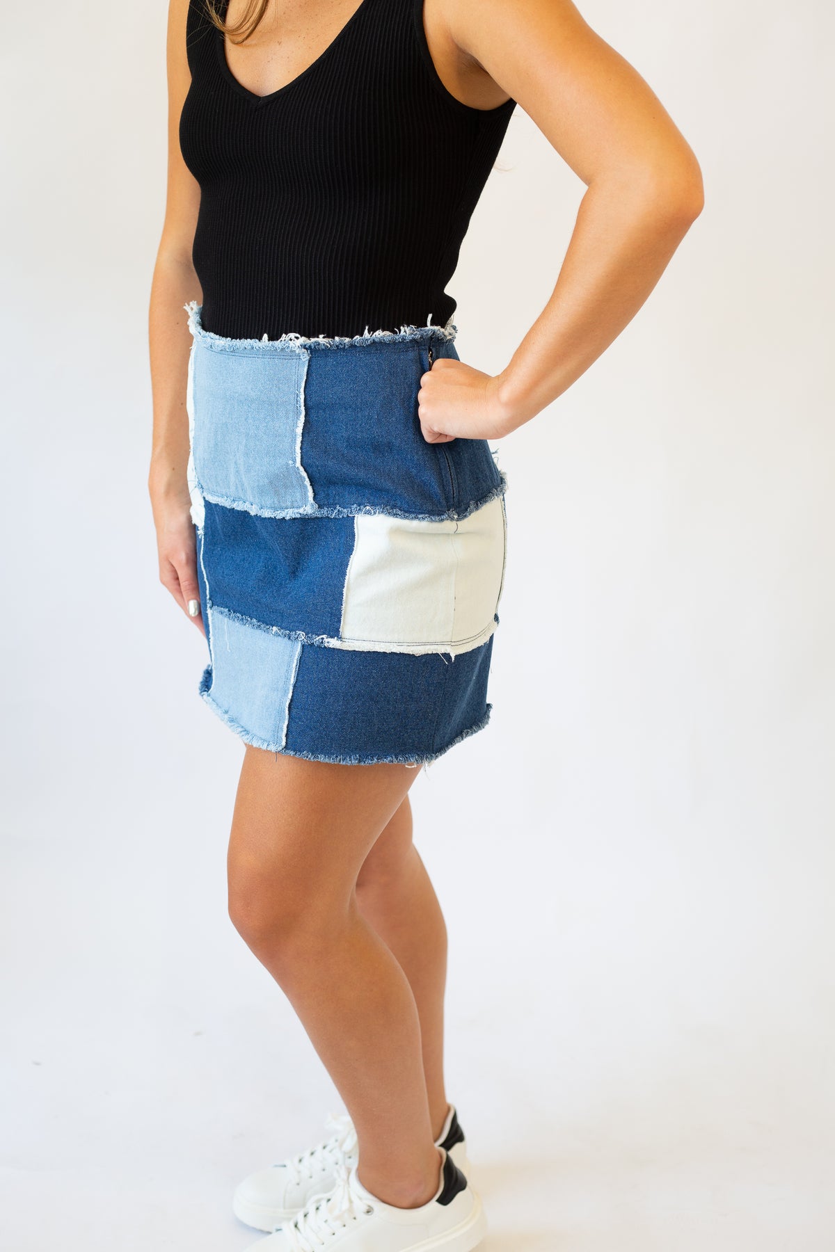Darlin Color Block Mini Skirt