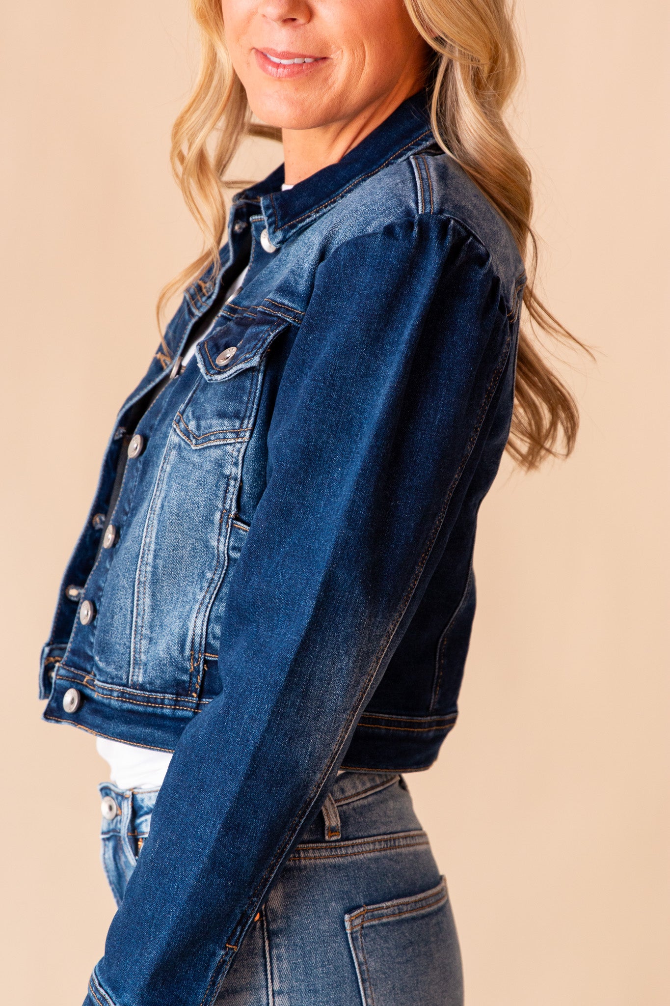 Puffy Sleeve Denim Jacket Willow House Boutique