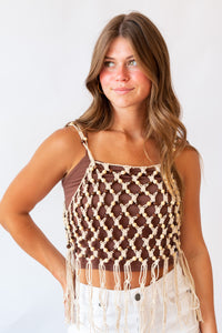 Pure Paradise Beaded Macrame Cami
