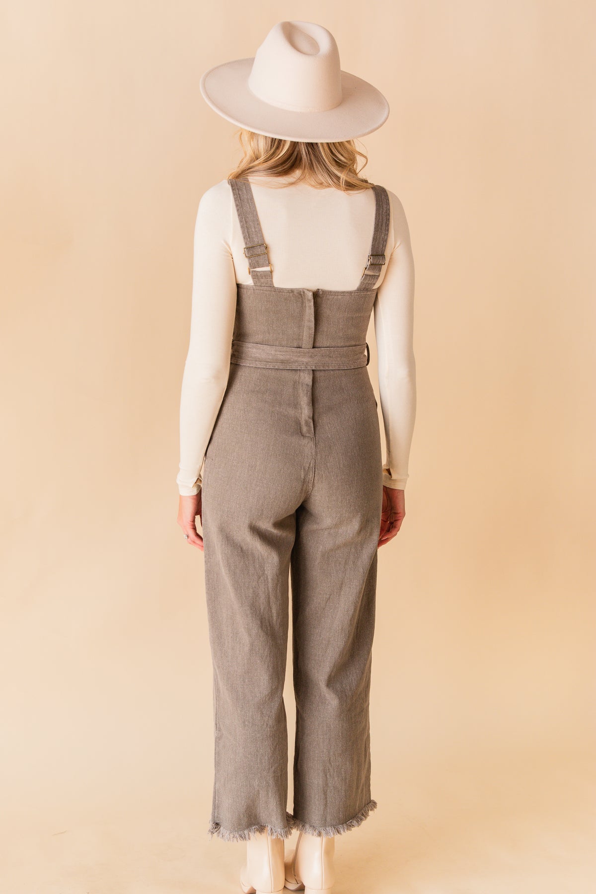 Gia Belted Denim Overall