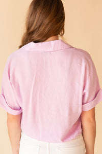 Rebel - Knot Front Shirt w/ Cuffed Sleeves