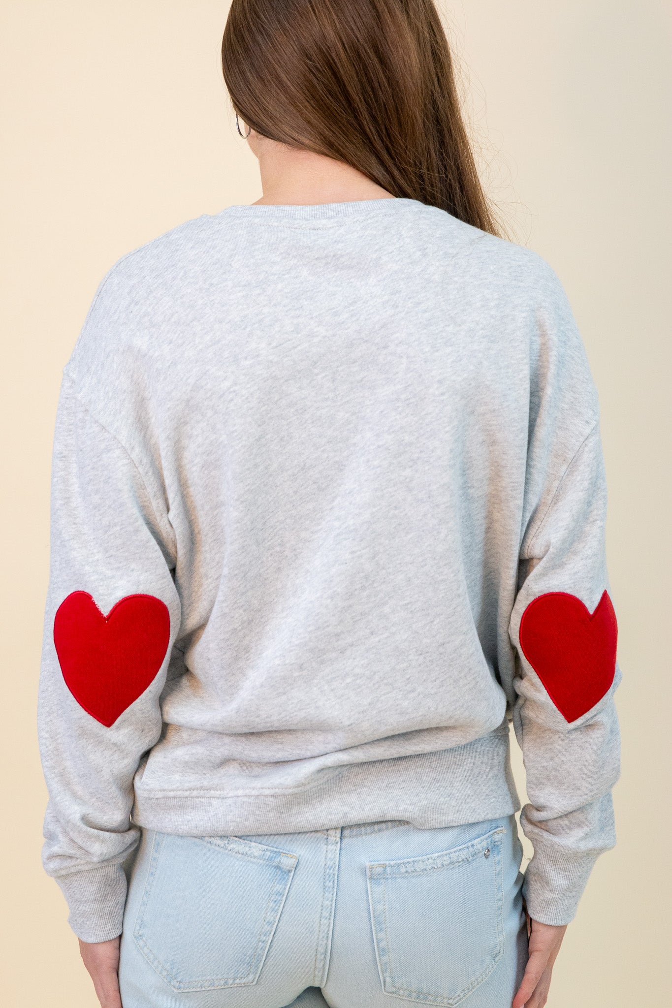 Heart elbow 2025 patch sweatshirt