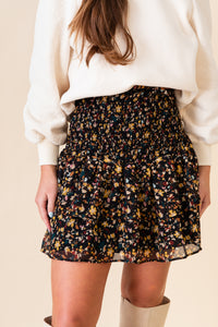Ada Smocked Floral Tiered Mini Skirt