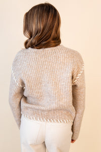 Luana Blanket Stitch Cropped Sweater