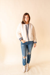Say Yes 2 Ways Quilted Faux Sherpa Jacket