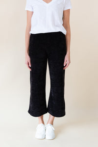 Chenille Cropped Wide Leg Pants